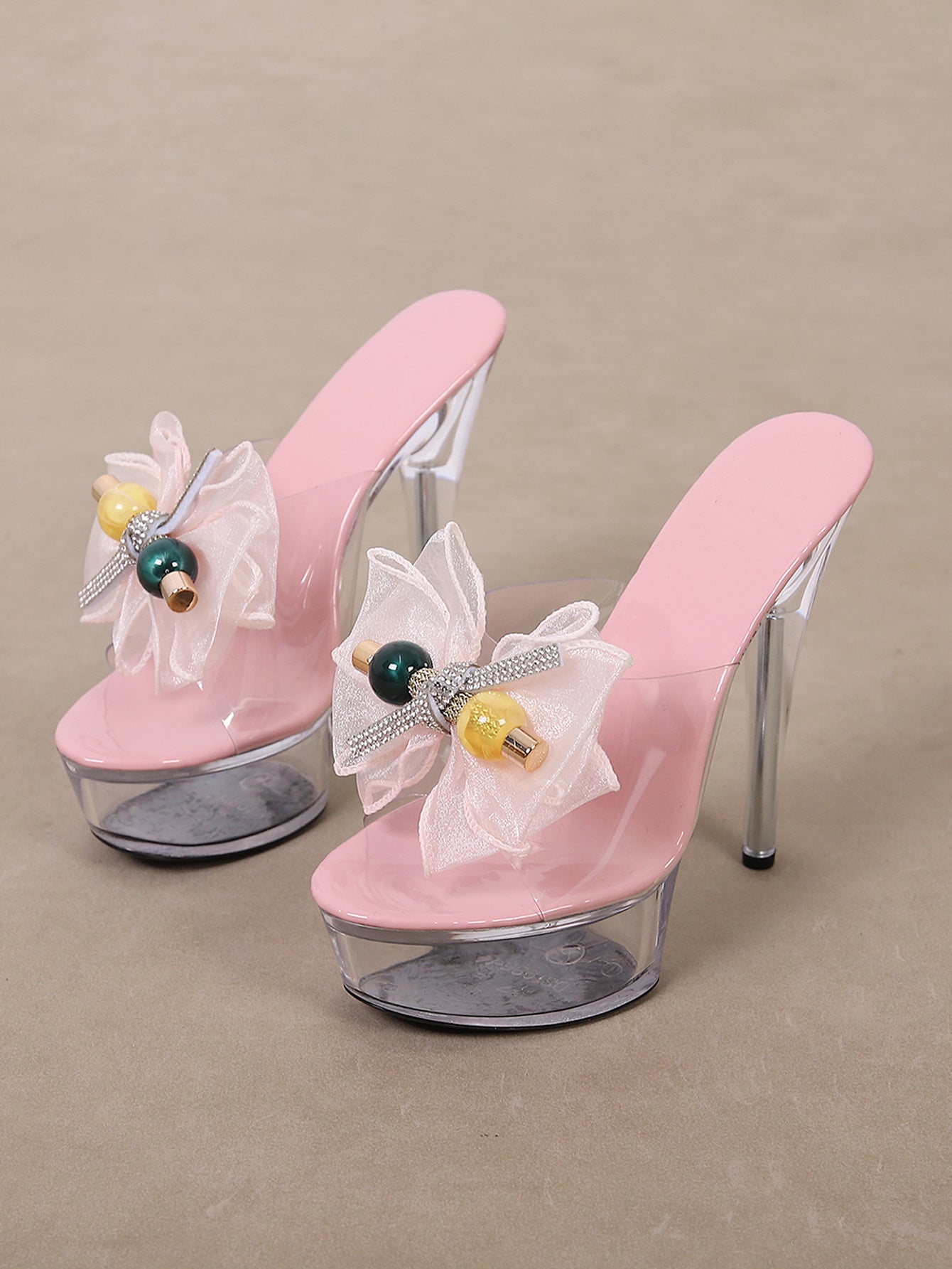 Crystal Clear High Heel Sandals | Transparent | noémi