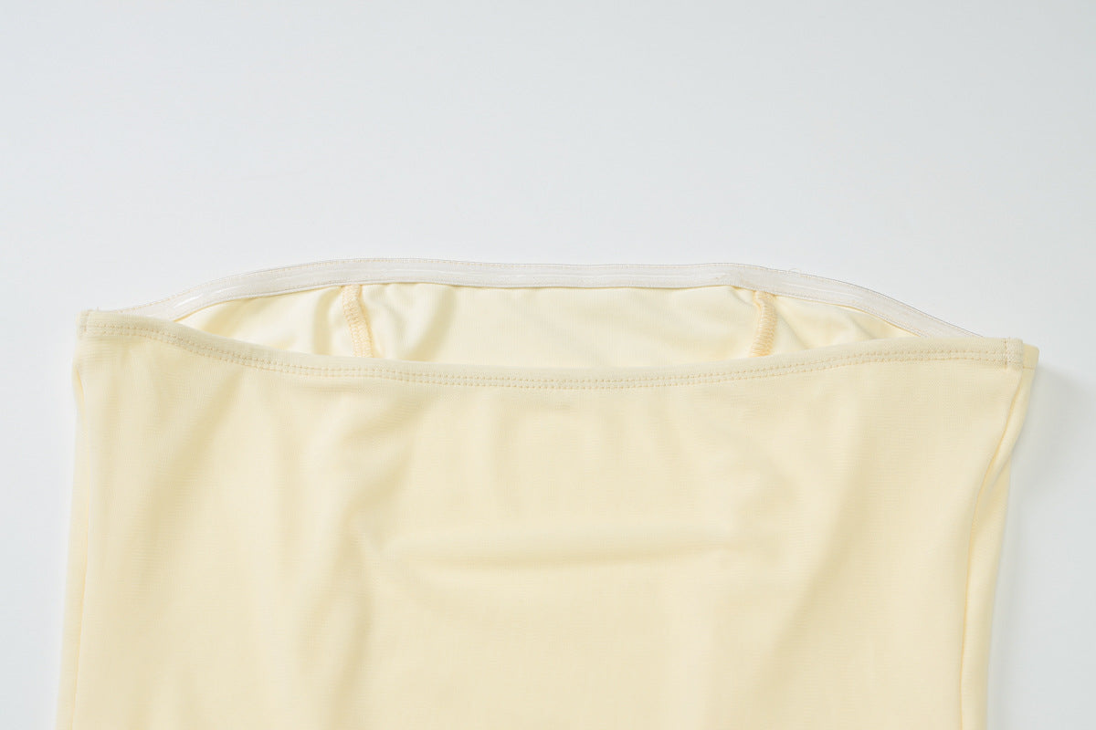 Summer Tube Dress | Slim Fit, Side Slit, Strapless, Solid Color | noémi
