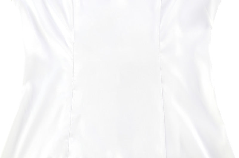 Slim Fit Satin Mini Dress | Cape Sleeve | noémi