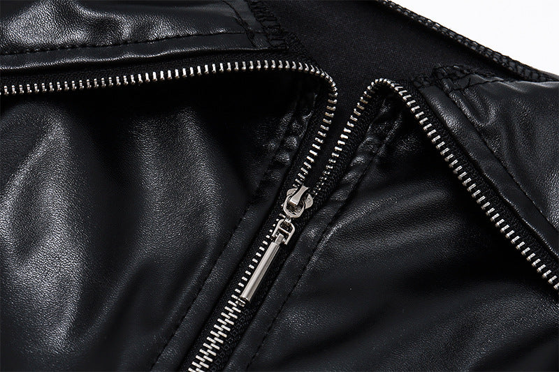 Black Leather Zip Up Mini Skirt | High Waisted Faux Leather Skirt | noémi