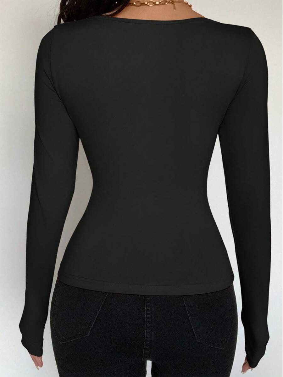 Women's Long Sleeve Cardigan Top with LaceUp Front | Button Detail | noémi