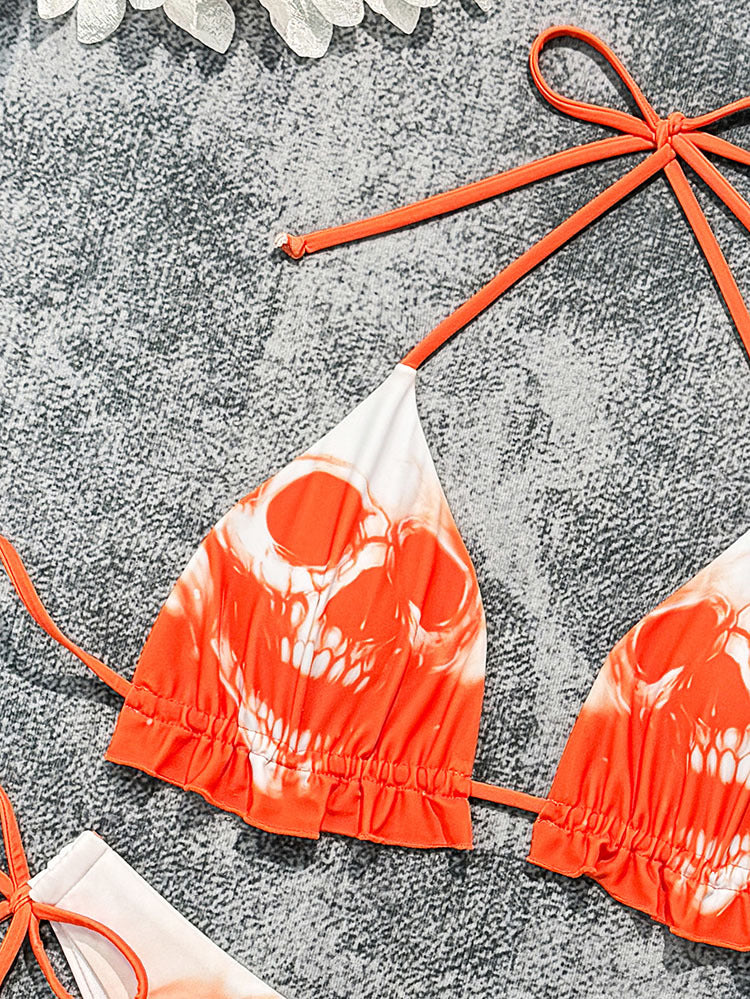 Printed Lace Up Split Bikini Swimsuit for Women Beachwear | noémi