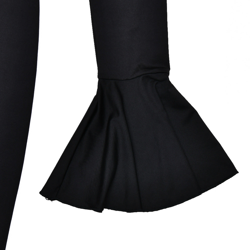 Bell Sleeve Bodycon Dress | Single Breasted Side Slit | noémi