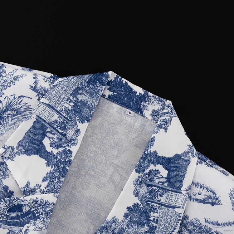 Two Piece Set | Womens Printed Polo Collar Top & Shorts with Lace Up Detail | noémi