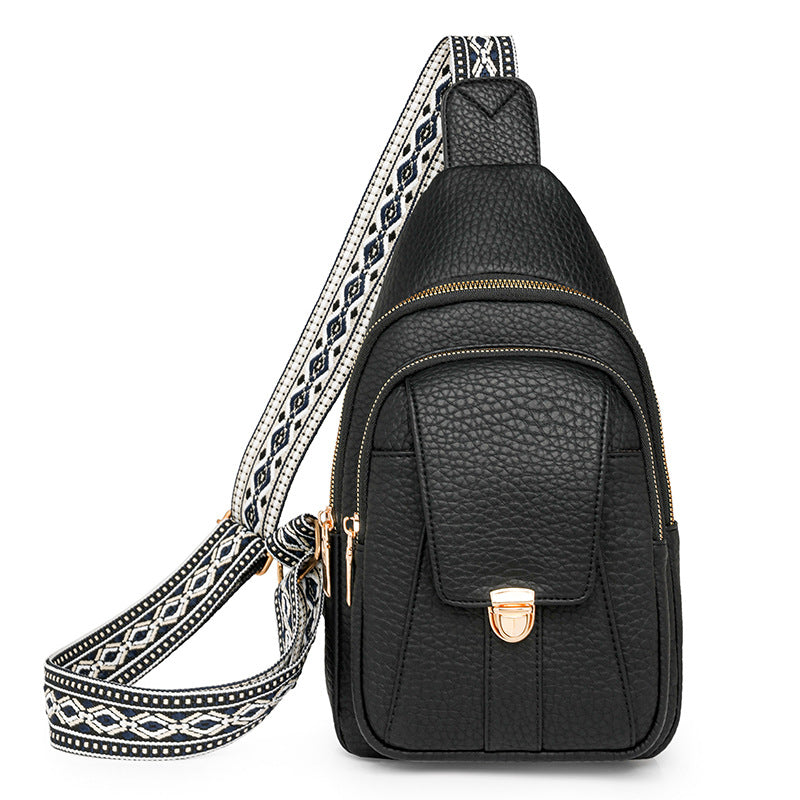 Red Faux-Leather Chest Bag – Soft Retro Crossbody for Women | noémi