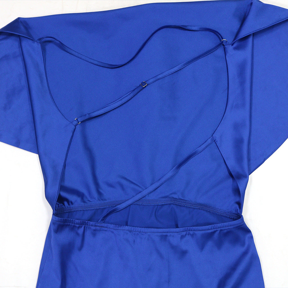 Womens Backless Maxi Dress | Deep V Neckline | Side Slit | noémi