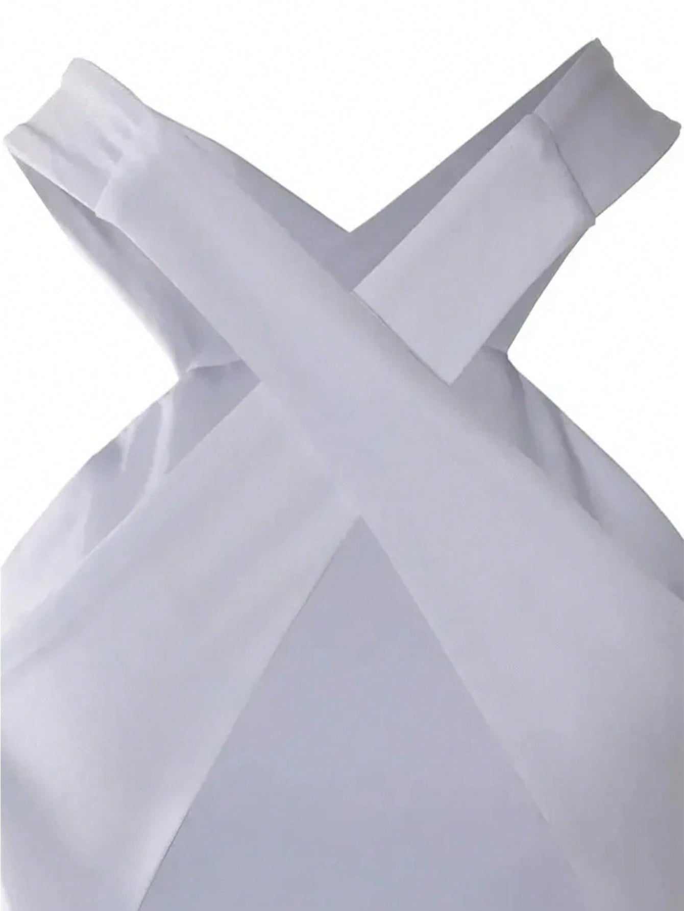 Women's White Cross Halter Backless Sleeveless Top | noémi