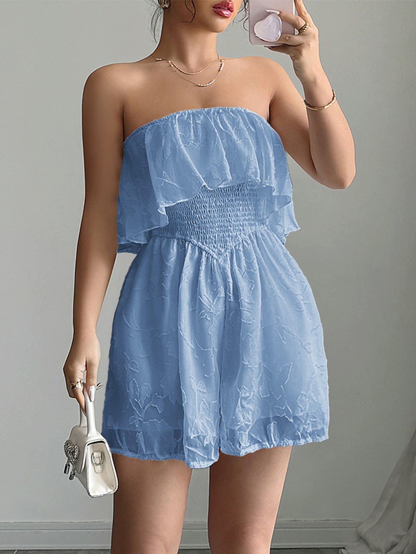 Strapless Ruffle Romper for Women | Tube Top Jumpsuit | noémi