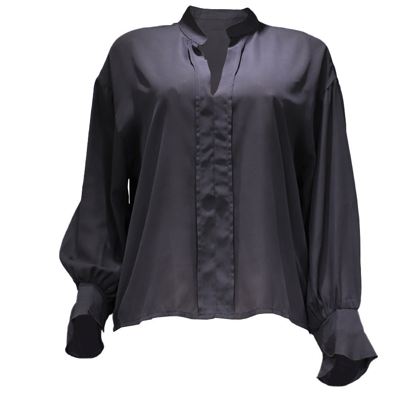 Womens Lantern Sleeve Chiffon Shirt Top | noémi