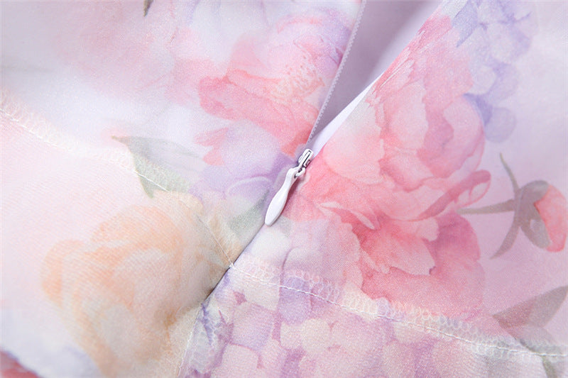 Backless Halter Mini Dress | Slim Fit Floral Print | noémi