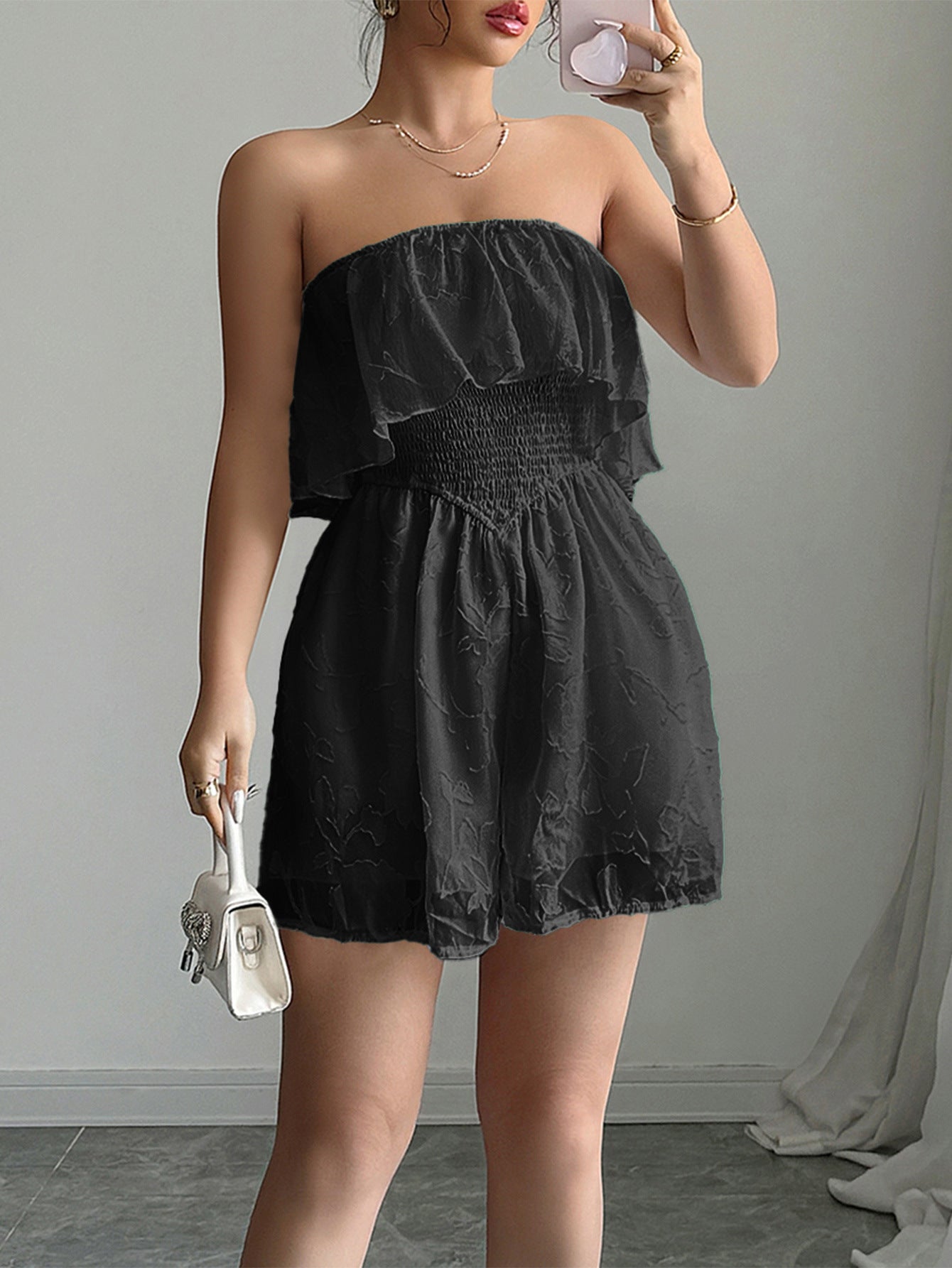 Strapless Ruffle Romper for Women | Tube Top Jumpsuit | noémi