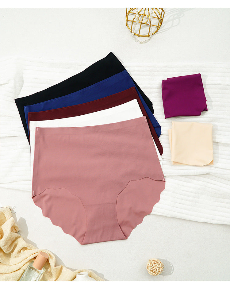 High Waist Seamless Briefs with Ice Silk Fabric and Cotton Crotch | noémi