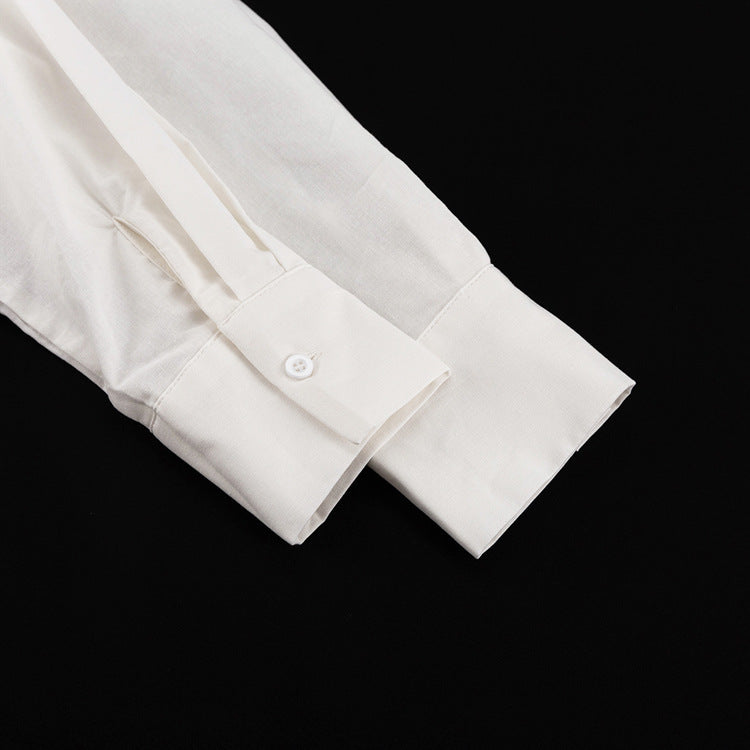 Women’s TwoPiece Set | Collared Long Sleeve Shirt & Double Layer LaceUp ALine Skirt | noémi