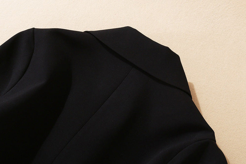 Double Breasted Green Collar Top Multi Layer Mesh Pleated Skirt Set | noémi