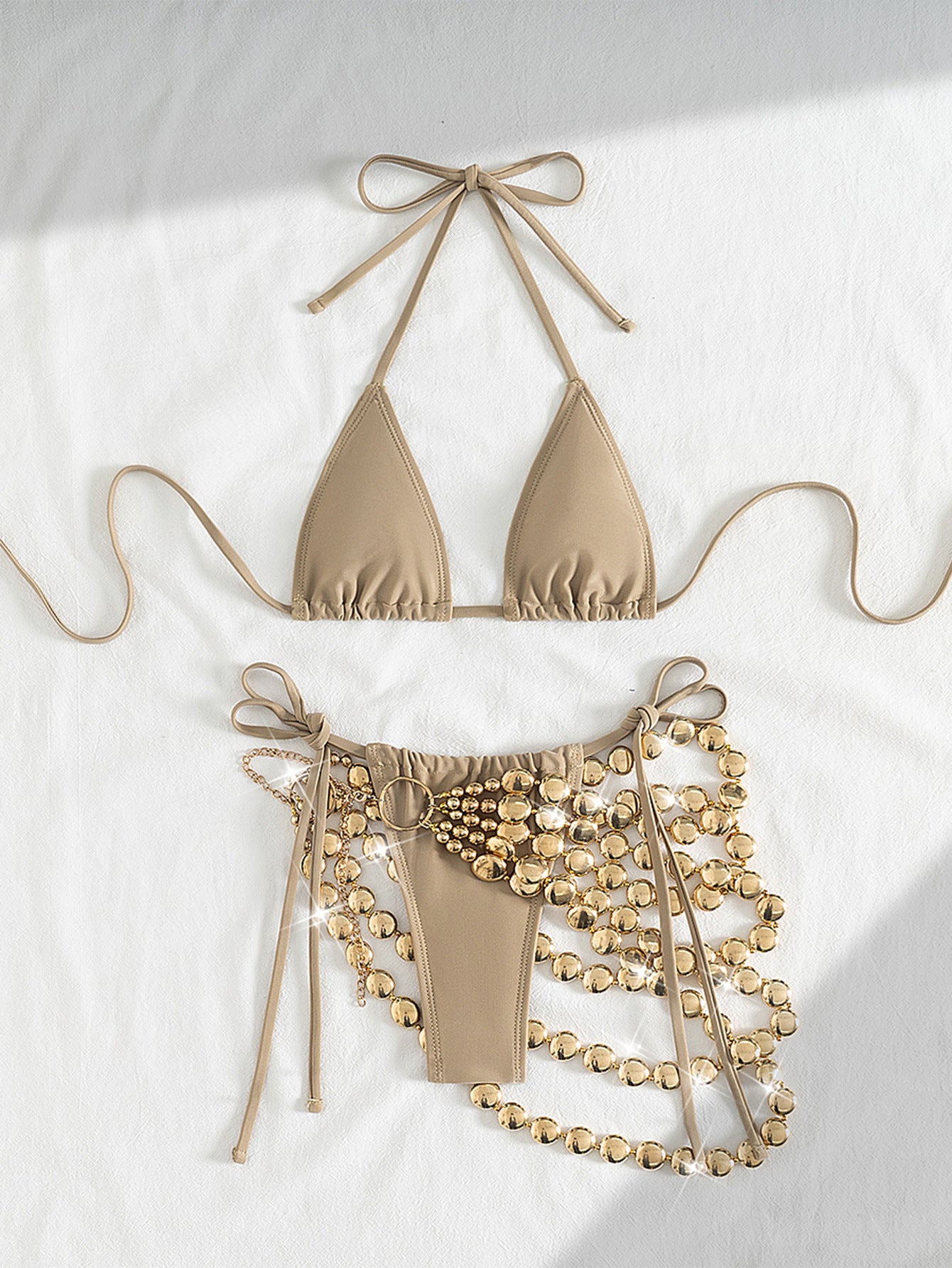 Three Piece Bikini Set with Zipper Detail and Structured Design for Women | noémi