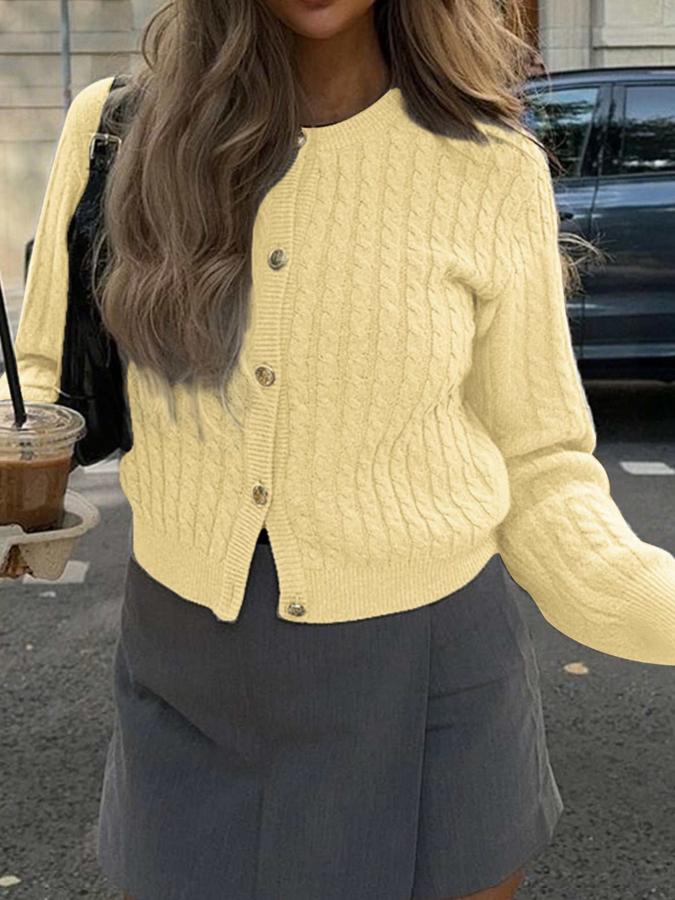Womens Knit Cardigan Sweater | Cozy Cable Knit, Button Front | noémi