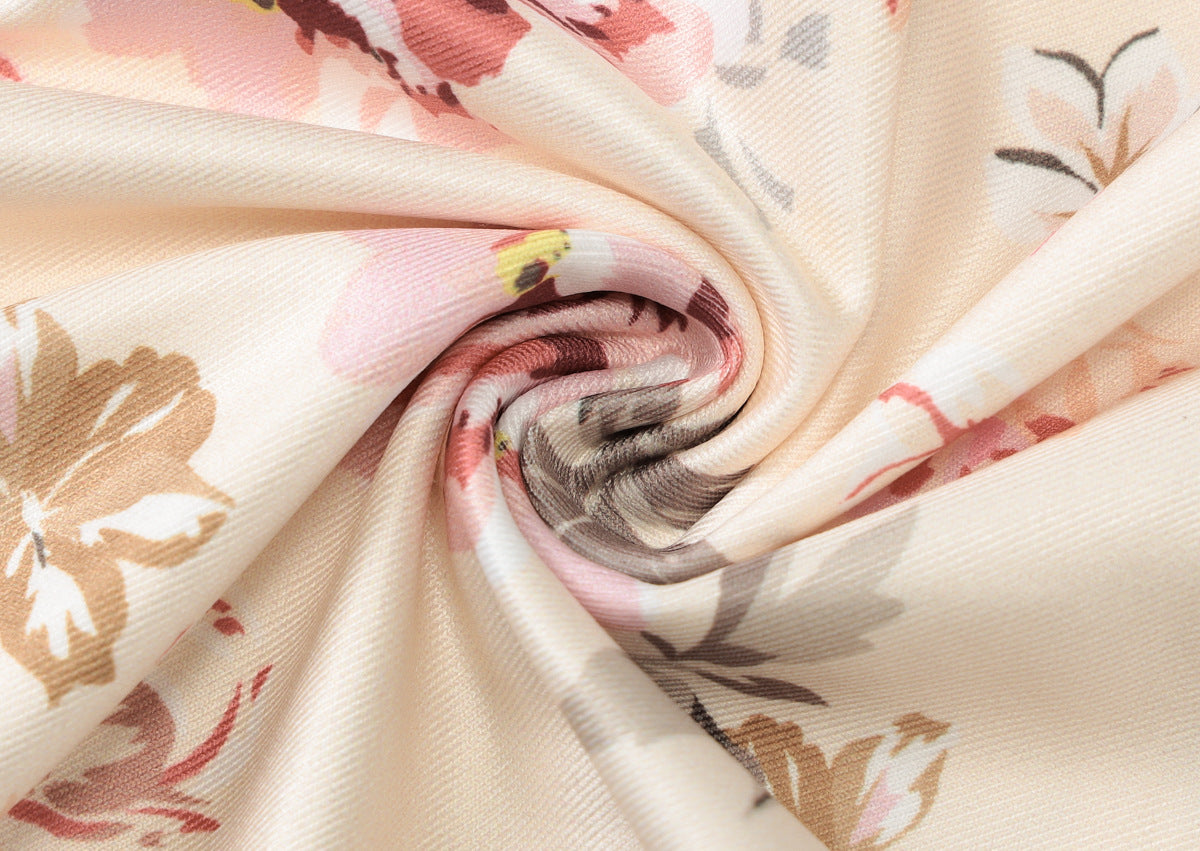 Floral Print U Neck Slit Sling Dress with Slim Fit | noémi