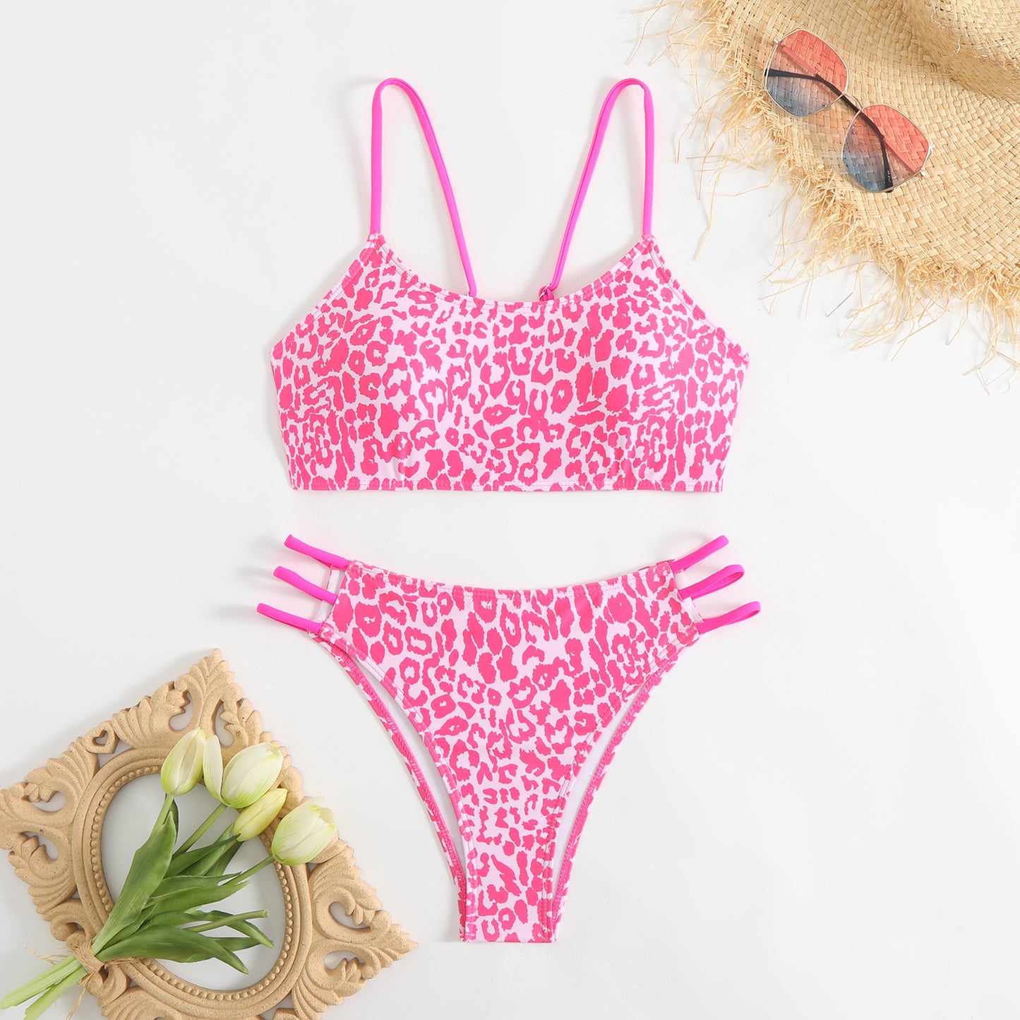 Rose Red Leopard-Print