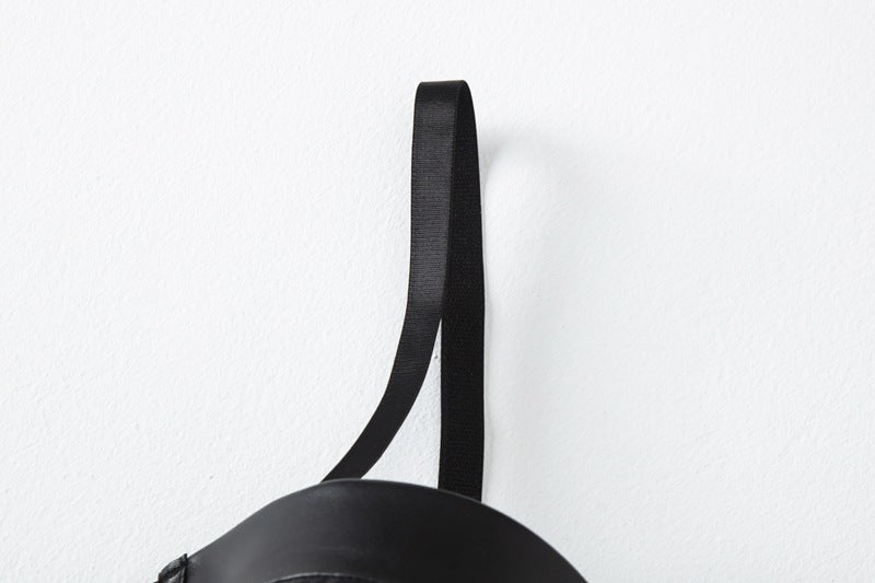 Black Leather Corset Top | Womens Boning Bustier Vest with Adjustable Straps | noémi