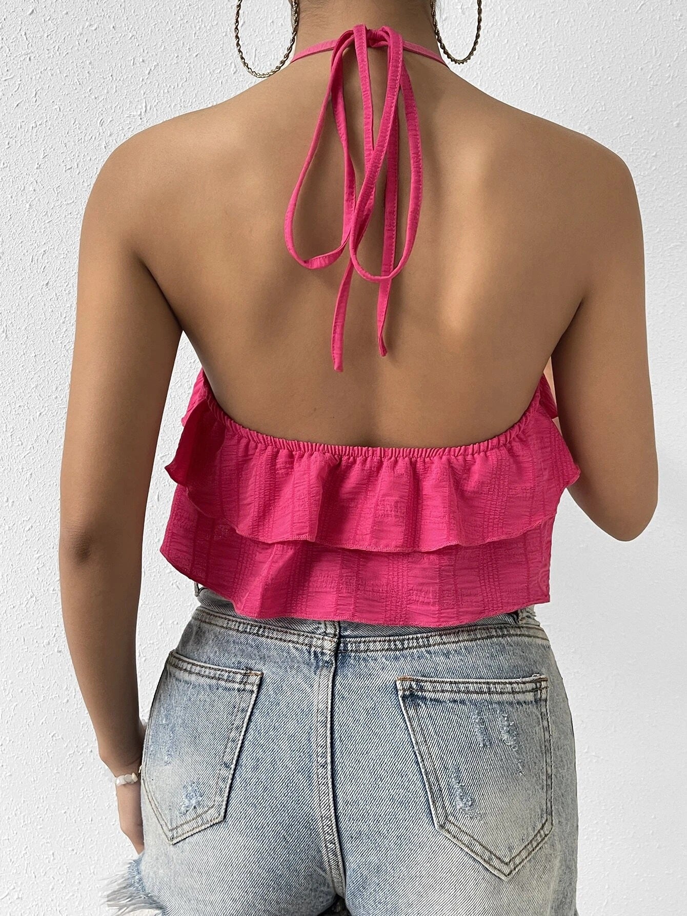 Women's Vest Summer Backless Niche Halter Sleeveless Top | Pink | noémi