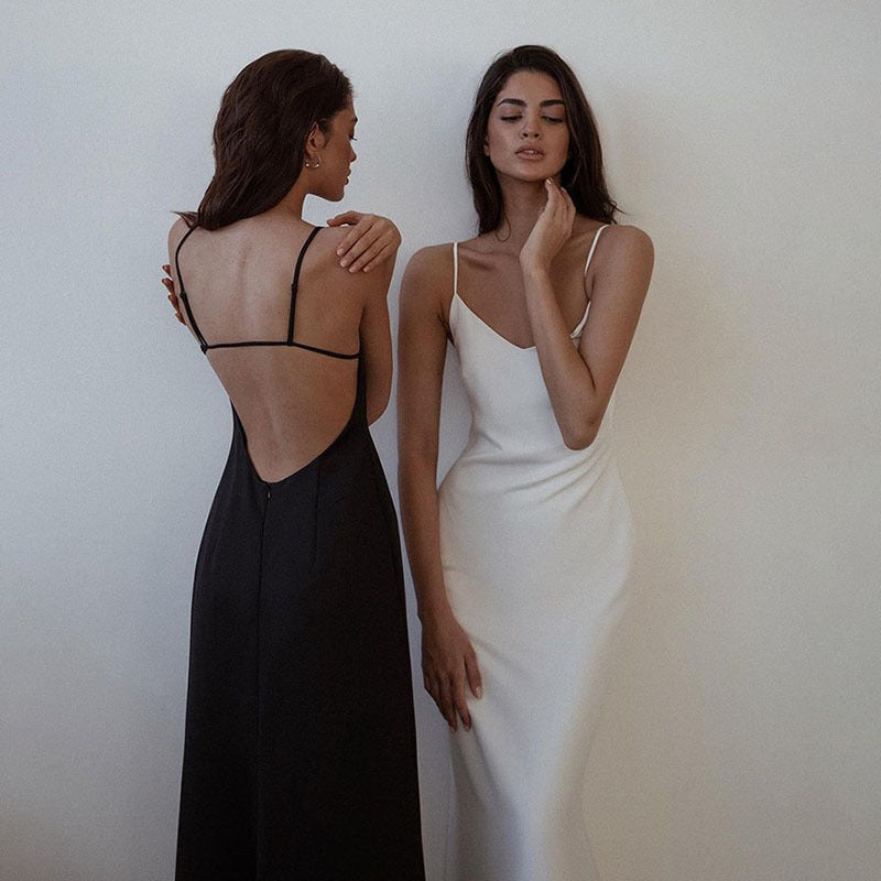 Backless Strap Dress | Sleek Flowy | noémi