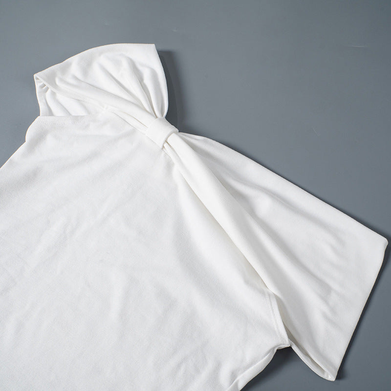 Off Shoulder Twist Front Top | Slim Fit Bardot Tee in Black or White | noémi