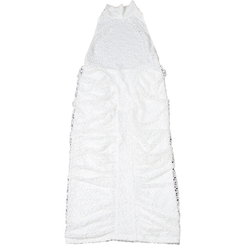 Summer Pleated Halter Dress | Backless, Slim Fit, Elegant Sheath | noémi