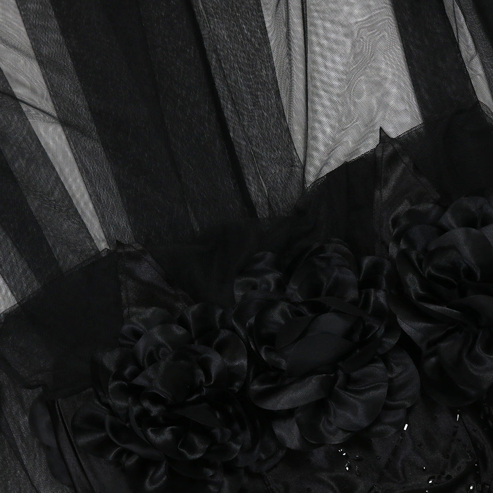 Womens Mesh Maxi Dress with Rhinestone Detail | Patchwork Sling | noémi