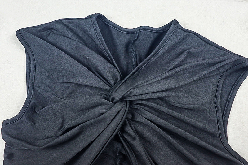 Hollow Out Bodycon Maxi Dress | Sleeveless Slim Fit Sheath with Cutout Waist | noémi