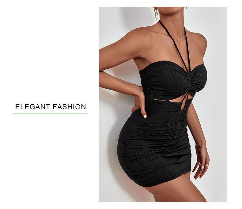 Womens Strappy Backless Fitted Mini Dress | noémi