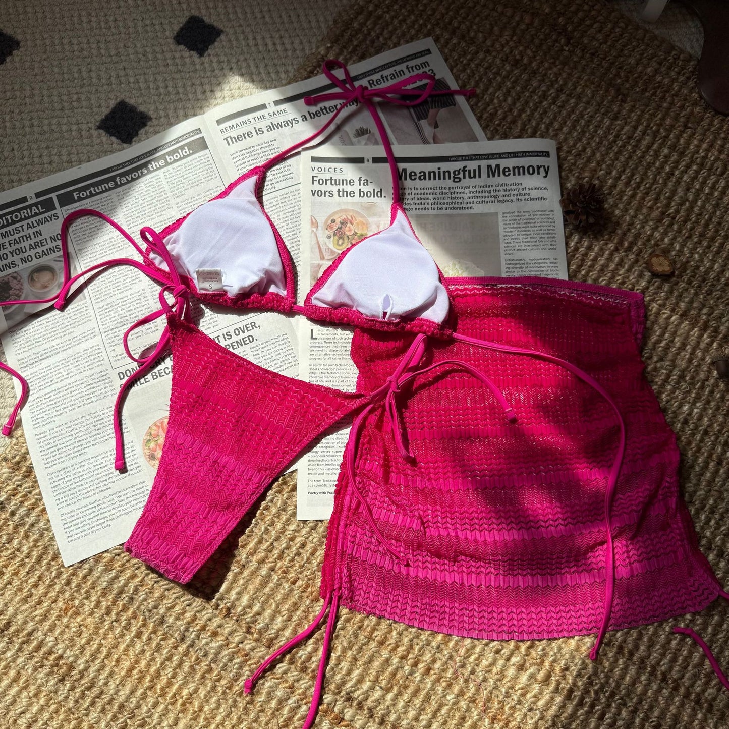 Gradient Mesh Three Piece Set Beach Skirt Bikini | noémi