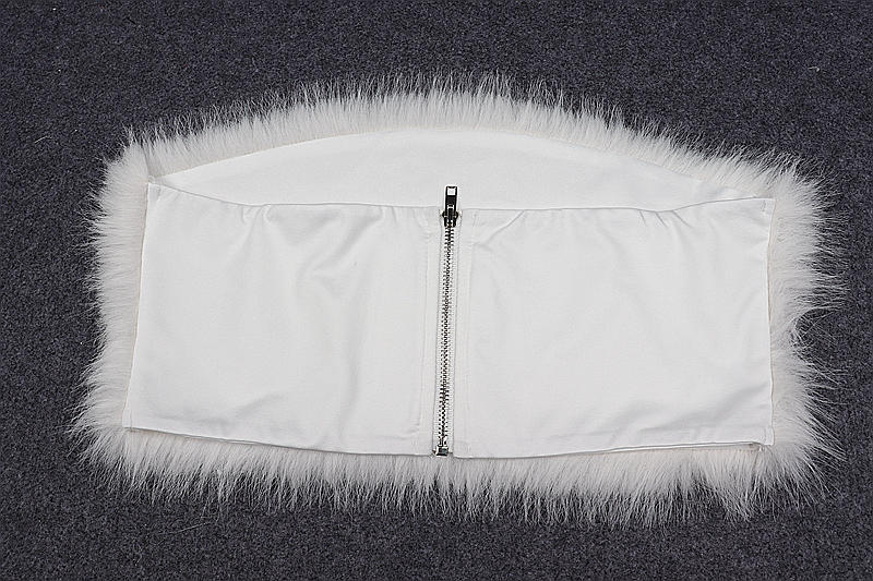 Furry Tube Top | Off Shoulder Ultra Short Crop Vest for Women | noémi