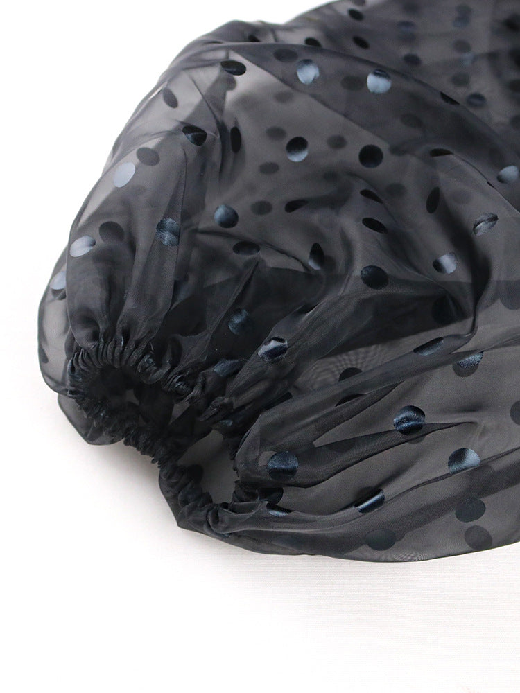 Polka Dot Puff Sleeve Top | See Through, Long Sleeve Womens Shirt | noémi