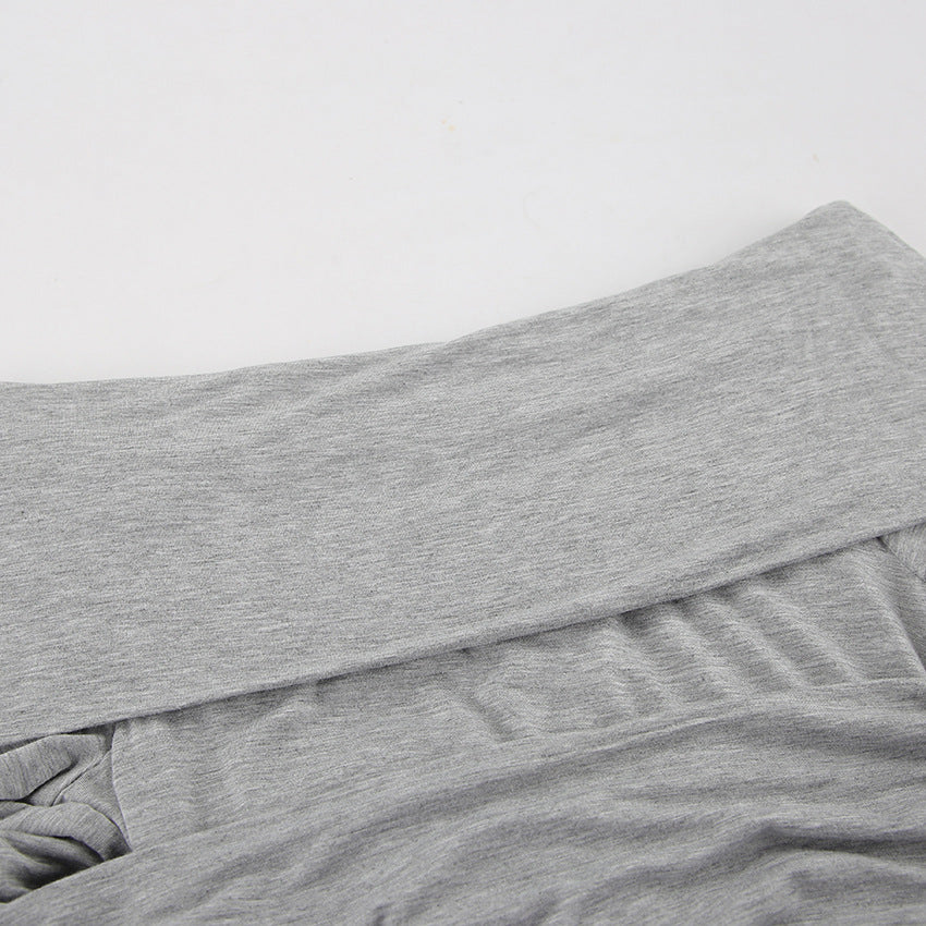 Cotton Knitted Off Neck Sheath Dress with High Waist | noémi