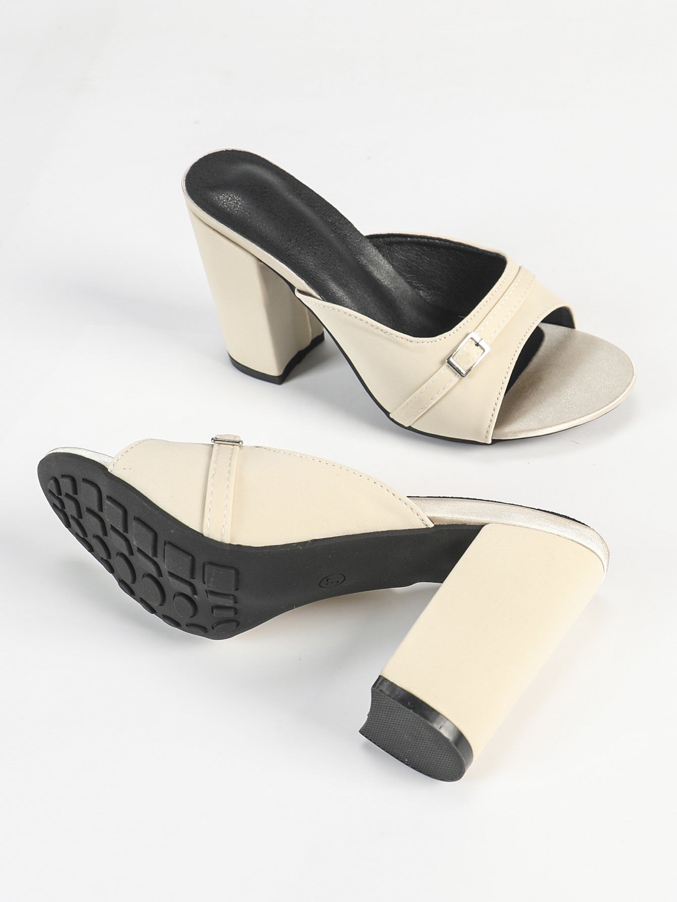 Block Heel Mules for Women | Open Toe Slip On Sandals | Bold Colors Heels | noémi