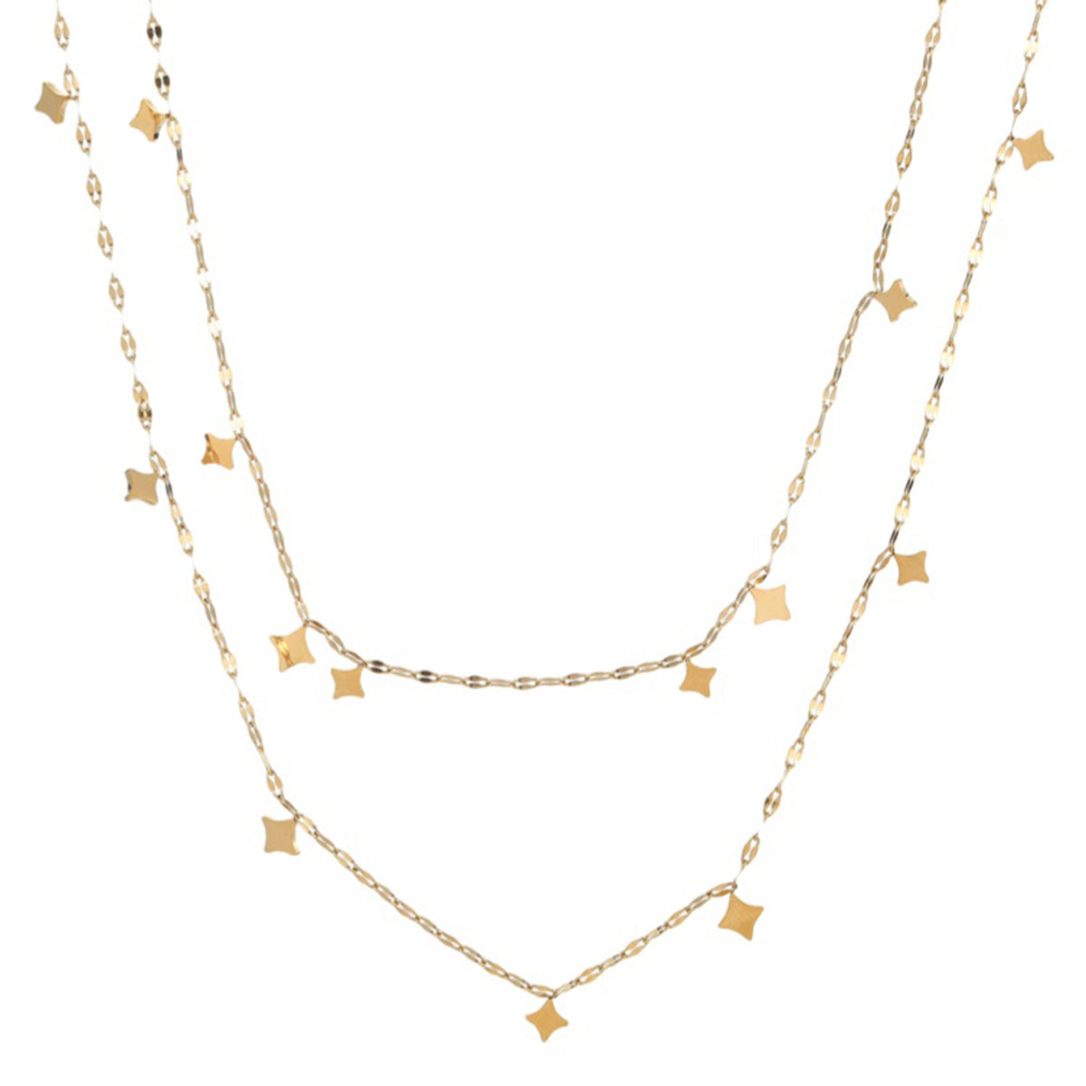 Double Layer Gold Star Necklace | Dainty Twin Chain, Waterproof Stainless Steel | noémi