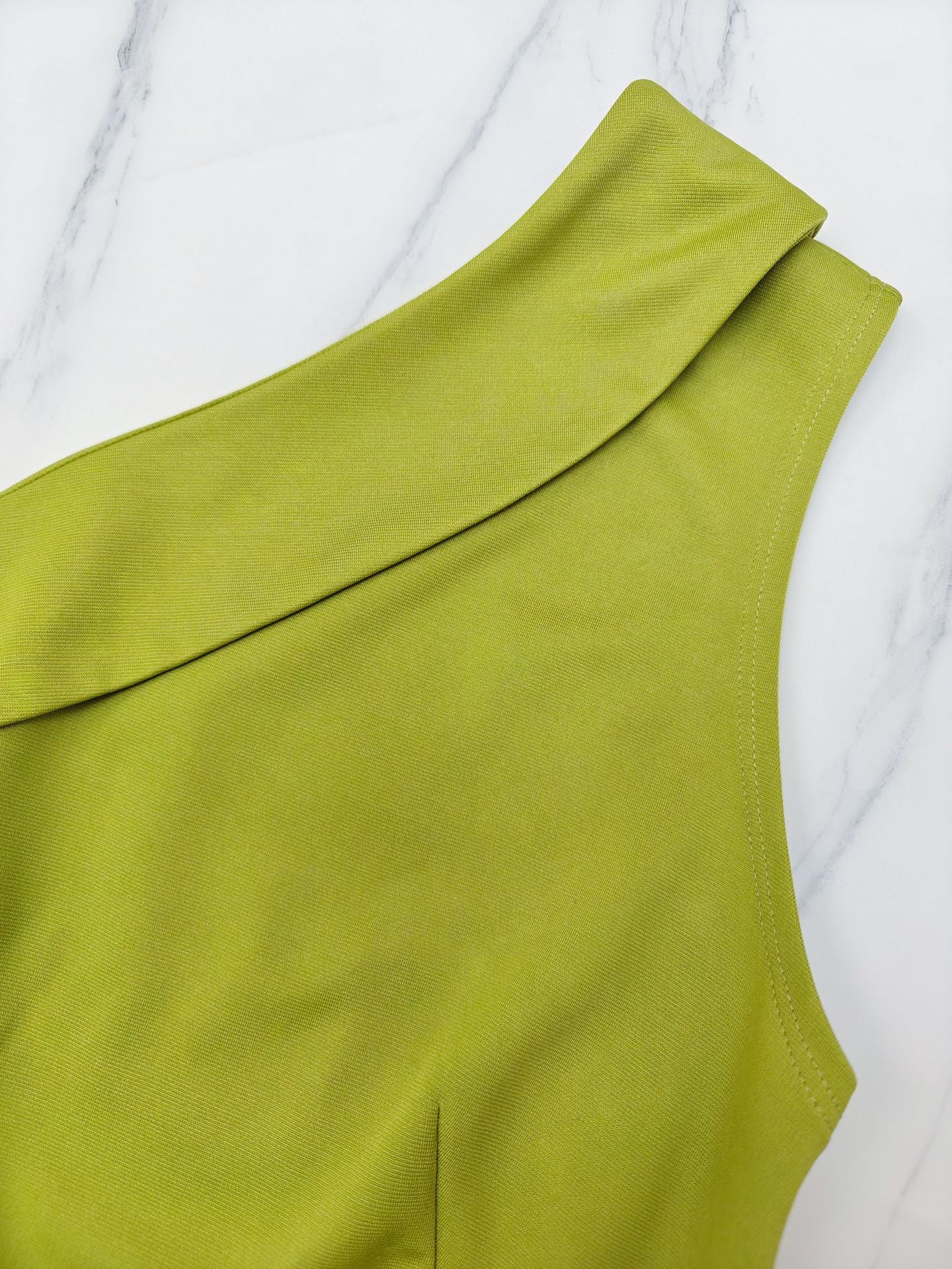 Olive Green One Shoulder Ruffled Mini Dress | noémi