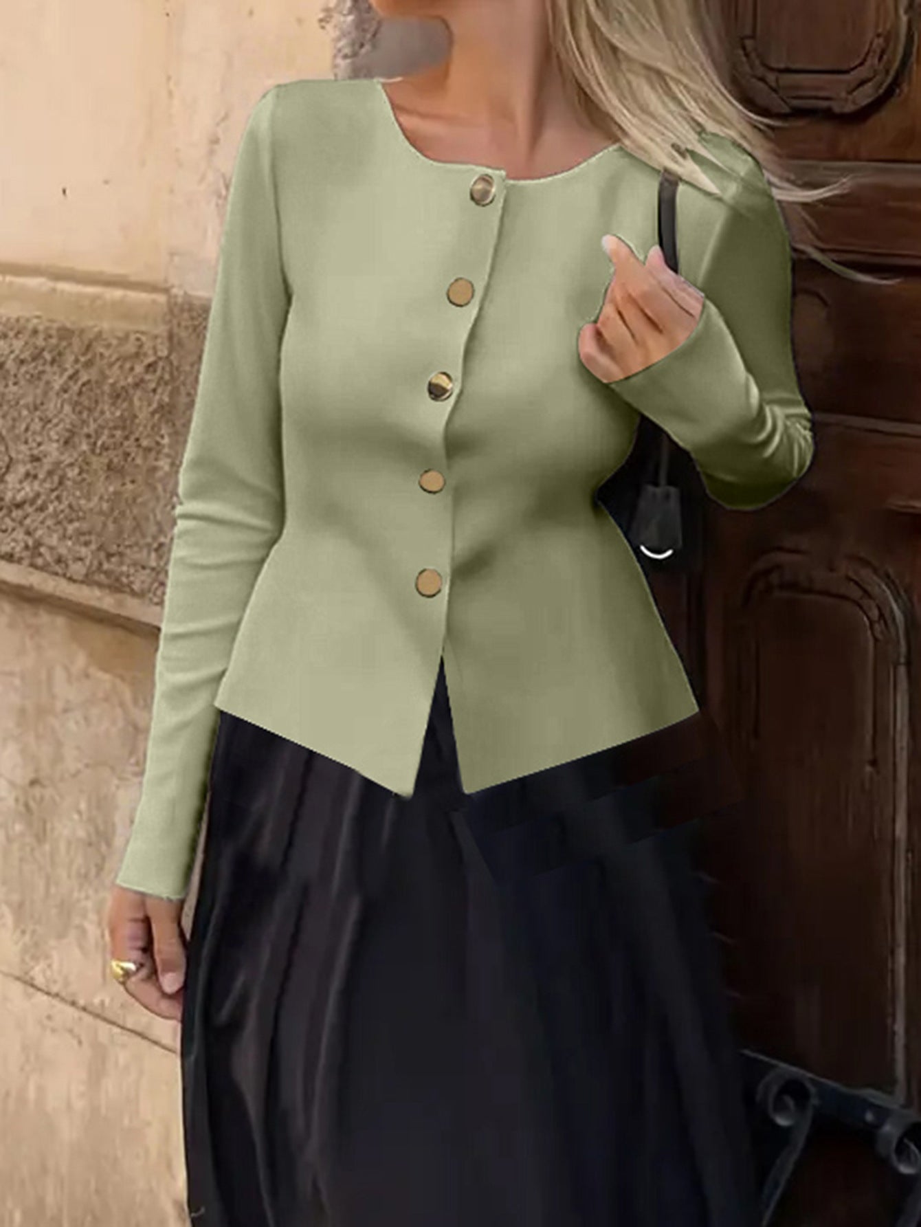 Woolen Button Up Cardigan | Long Sleeve Top for Women | noémi