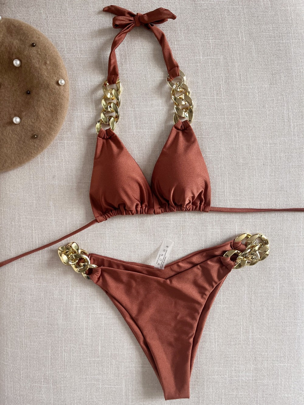 Bikini Swimsuit with Big Gold Chain Accessories | noémi
