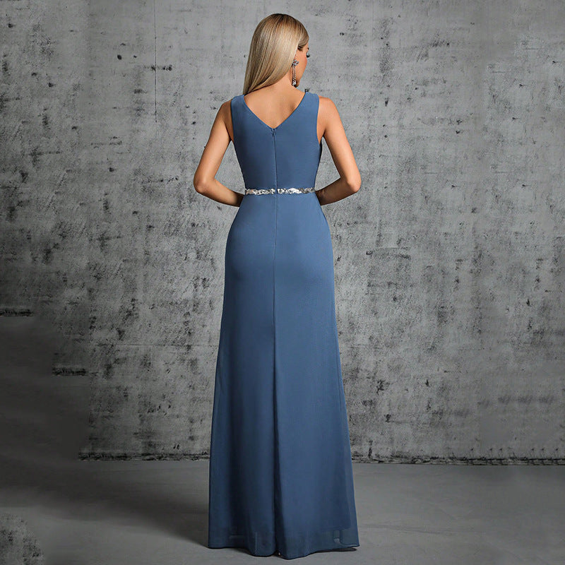 Double Shoulder Backless Fishtail Evening Gown | noémi