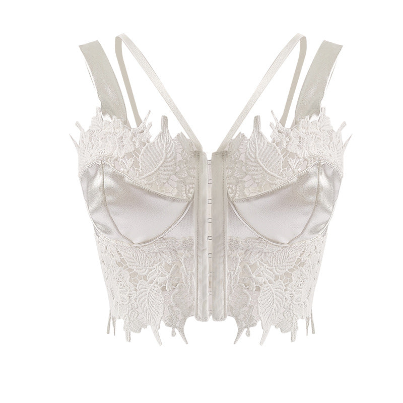 Lace Mesh Camisole Vest with Double Shoulder Straps and Sheer Design | noémi