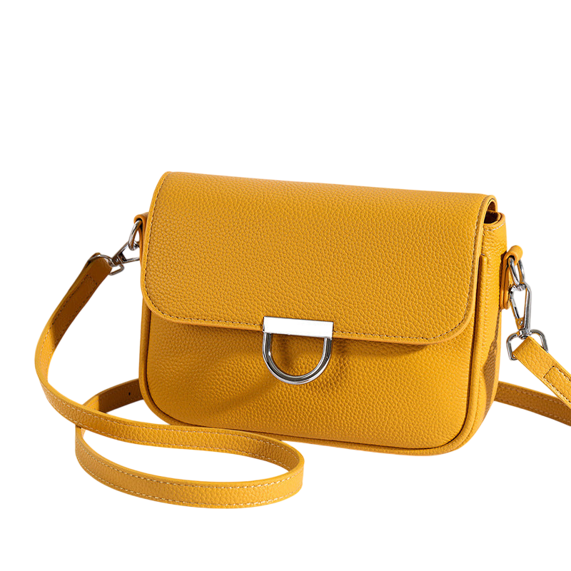 Elephant Gray Square Leather Crossbody Bag – Textured Retro Style | noémi
