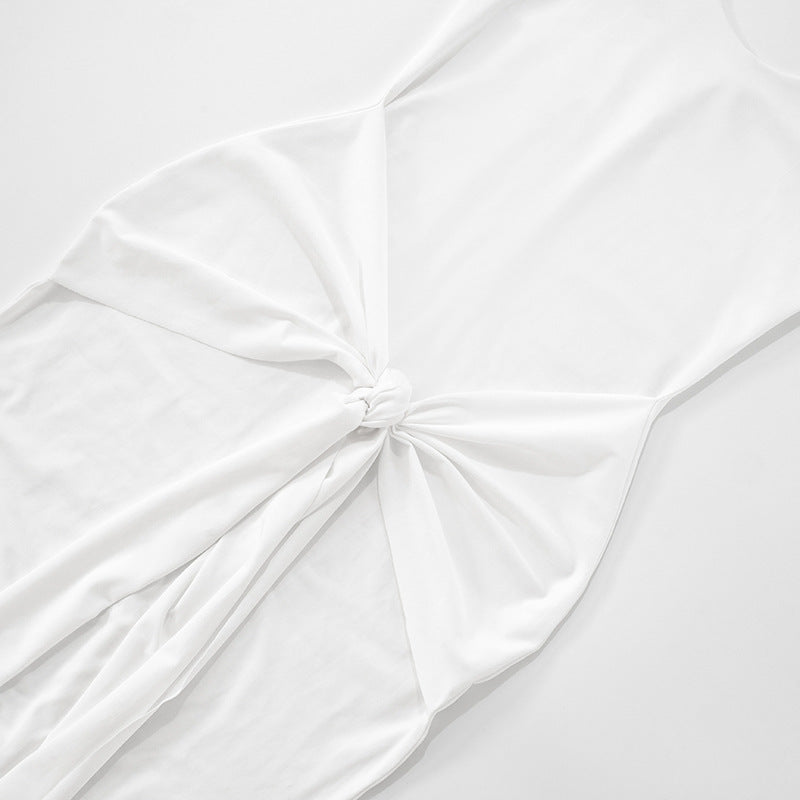 Elegant White Halter Bodycon Dress | Sleeveless Summer Dress | noémi