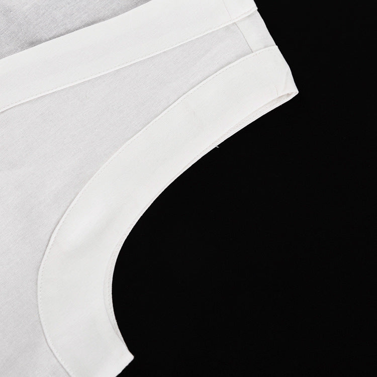 Sleeveless Waistcoat Lacing Cross Top Two Piece Set | Pantskirt | noémi