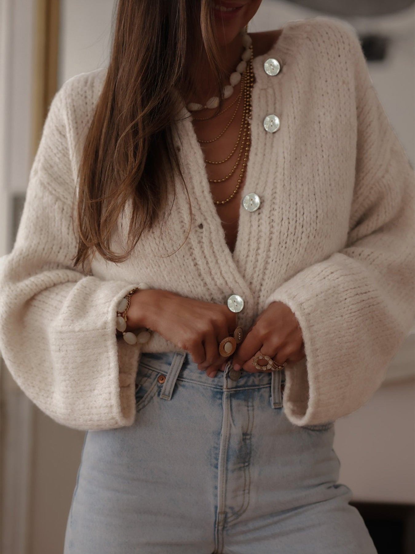 Womens Knitted Cardigan | Single Breasted Sweater | noémi