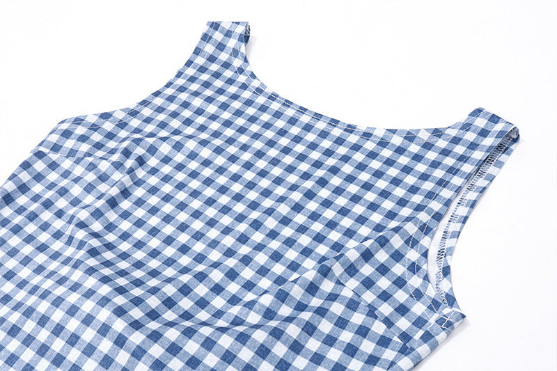 Womens Houndstooth Bow Back Slim Vest | Sleeveless Top | noémi