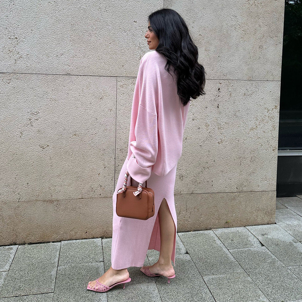 Knitted Long Sleeve Cardigan Camisole Skirt Set | Cozy Three Piece Sweater Set for Women | noémi