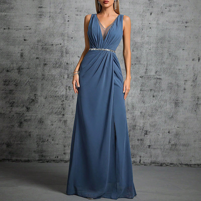 Double Shoulder Backless Fishtail Evening Gown | noémi