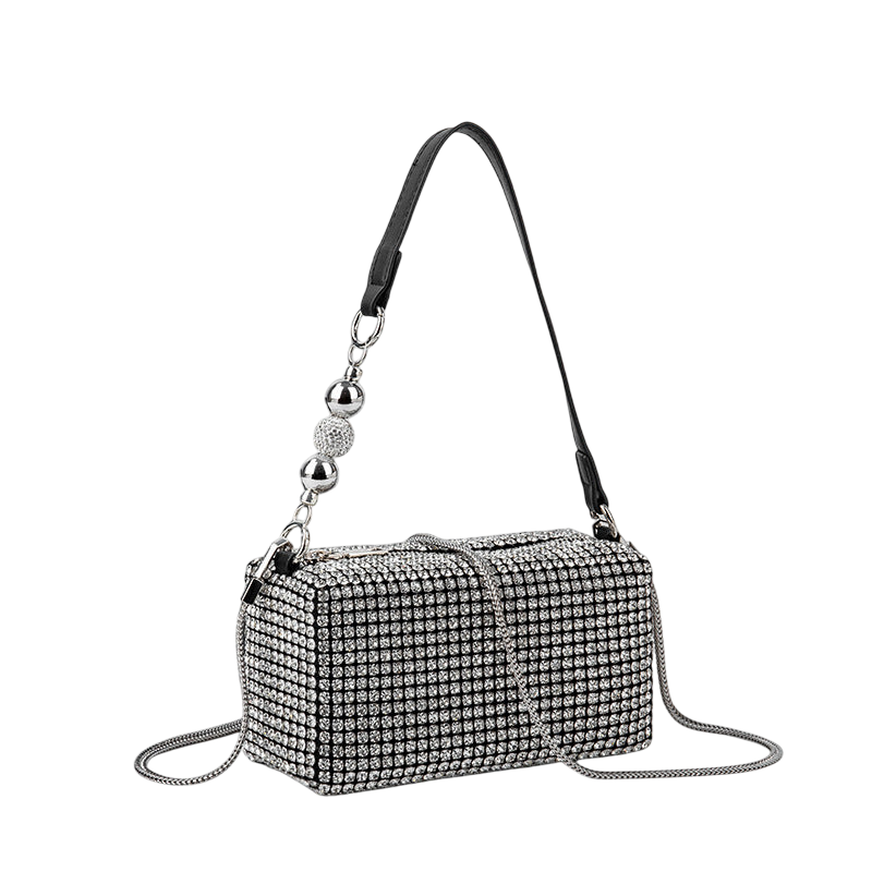 Gold Pearl Rhinestone Crossbody Bag – Shiny Summer Underarm Clutch | noémi