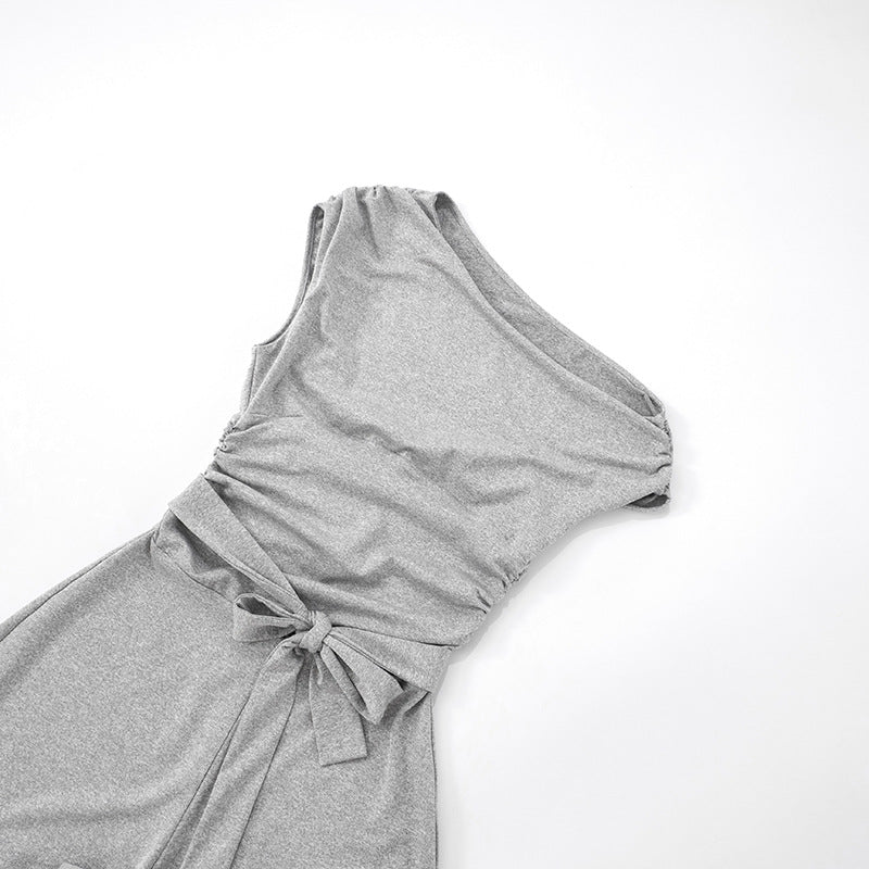 Womens Summer Off Shoulder Romper with Bow Waist Tie | noémi